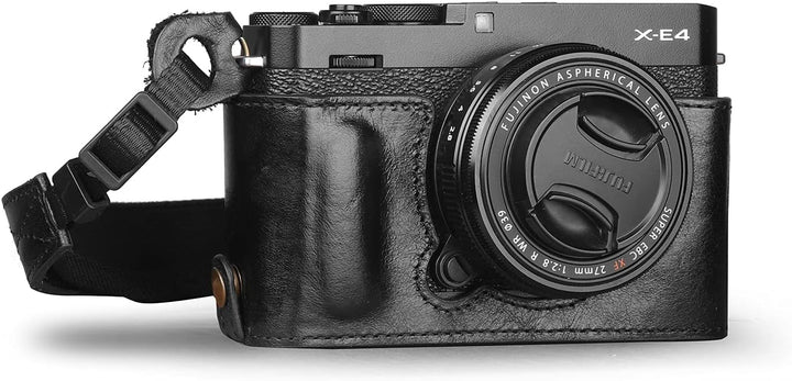 MegaGear Ever Ready Echtleder Kamera-Halbtasche mit Trageriemen kompatibel mit Fujifilm X Series X-E