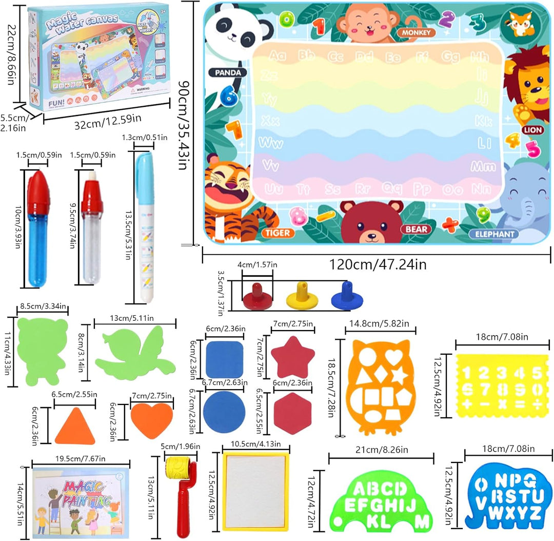 LEcylankEr Wasser Doodle Matte 120x90cm, Gross Aqua Doodle Wassermalmatte XXL, Magic Doodle Malmatte