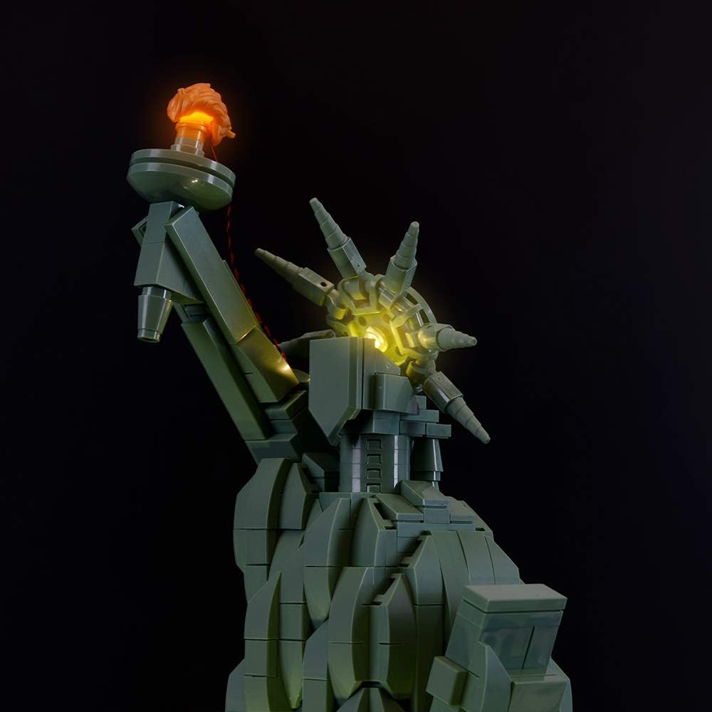 Briksmax Led Beleuchtungsset für Architecture Freiheitsstatue, Kompatibel Mit Lego 21042 Bausteinen