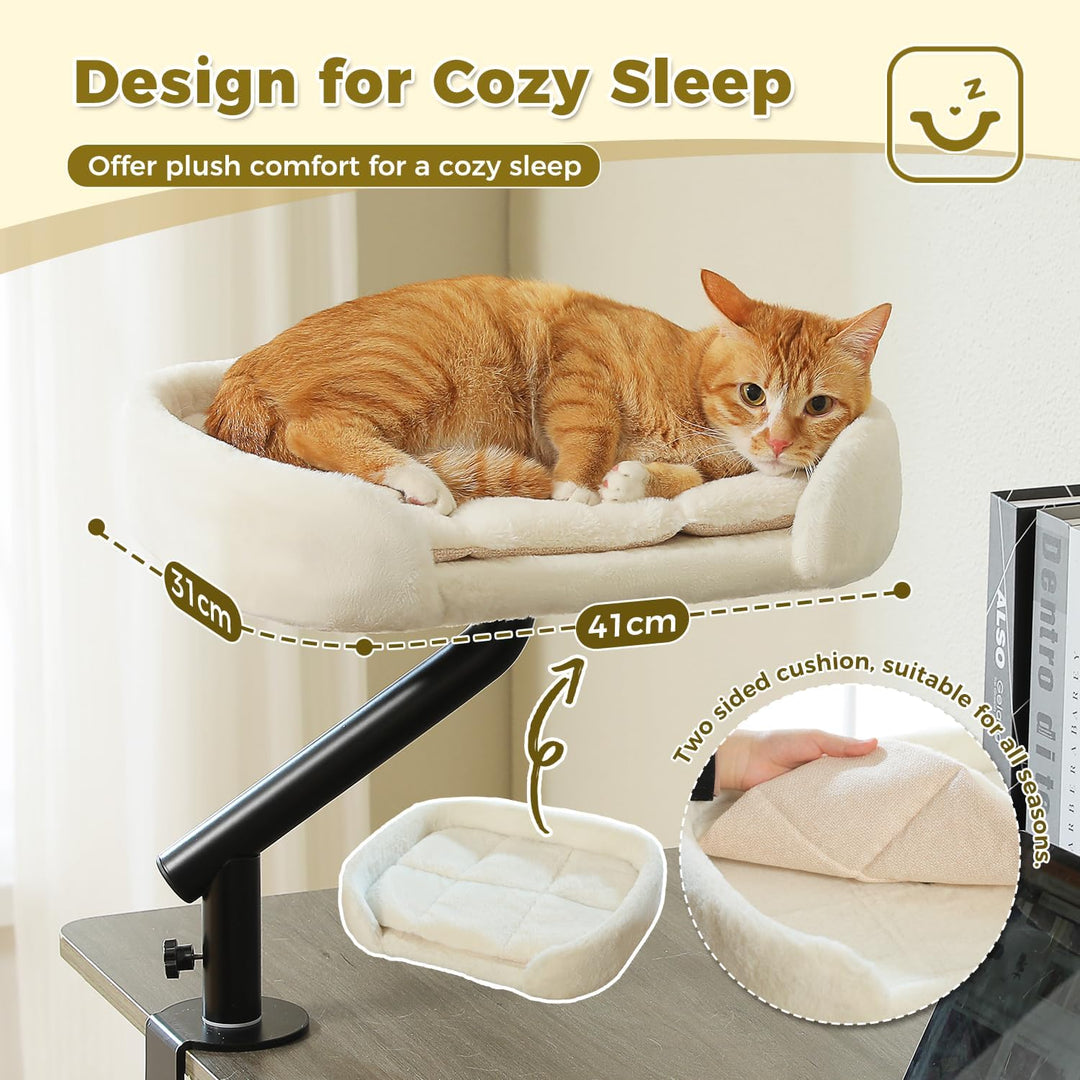 PAWZ Road Katzenbett für Schreibtisch mit interaktivem Plüschball, Katzenkorb, 360° drehbar Katzenbe