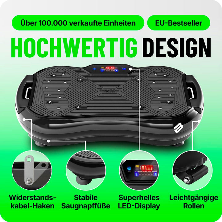Bluefin Fitness Vibrationsplatte | Fettverbrennung, Muskelaufbau &amp; Ganzkörpertraining | Kompaktes De