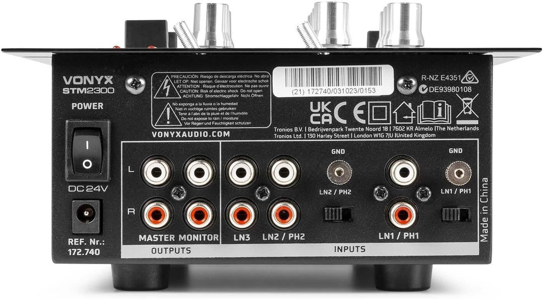 SkyTec STM-2300 - DJ Mischpult mit MP3-Player, USB-Anschluss, 2-Kanal DJ Mixer, Battlemixer, Audio M