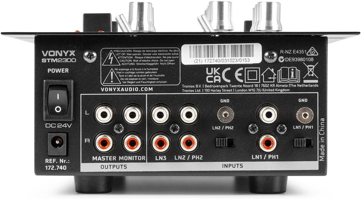SkyTec STM-2300 - DJ Mischpult mit MP3-Player, USB-Anschluss, 2-Kanal DJ Mixer, Battlemixer, Audio M