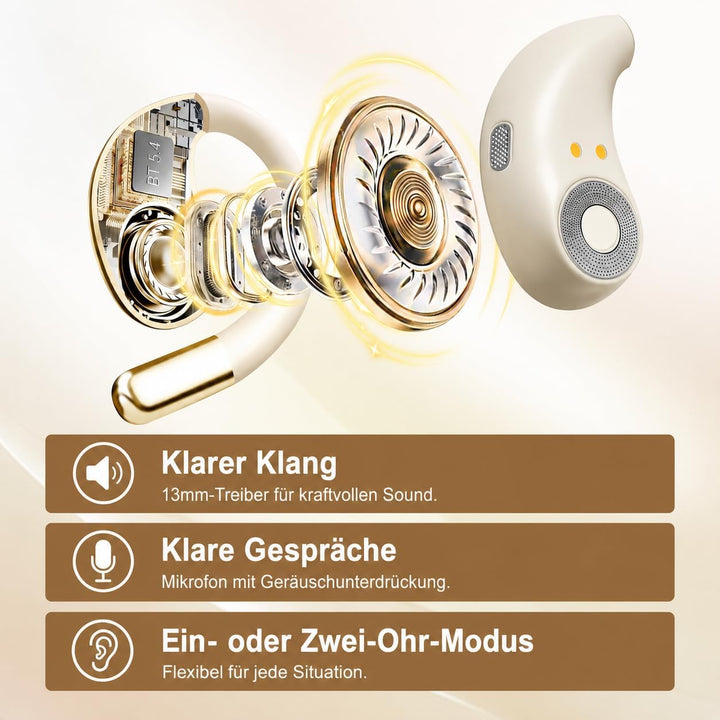 Open Ear Bluetooth Kopfhörer, Sport Ohrhörer mit Ohrbügel, Bluetooth 5.4, IPX7 Wasserdicht, 50 Std.