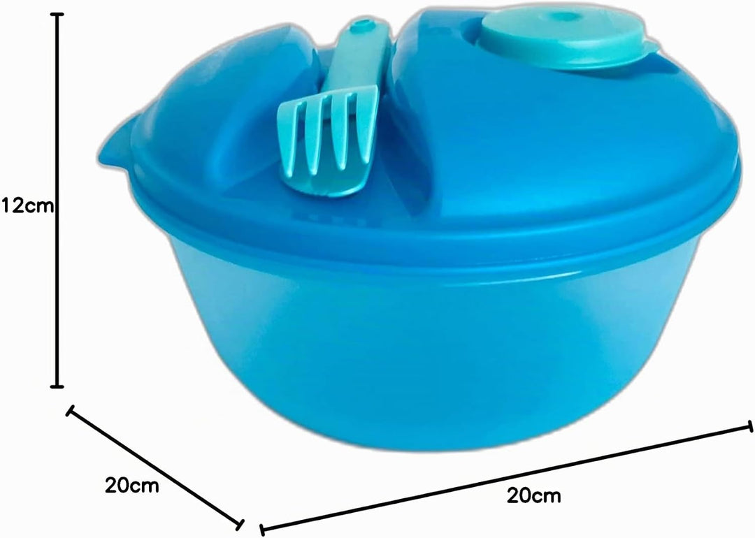 Tupperware to Go Salat&Go 1,5 L blau türkis A157 Salat & Go mit Besteck Picknick und Dressingbecher