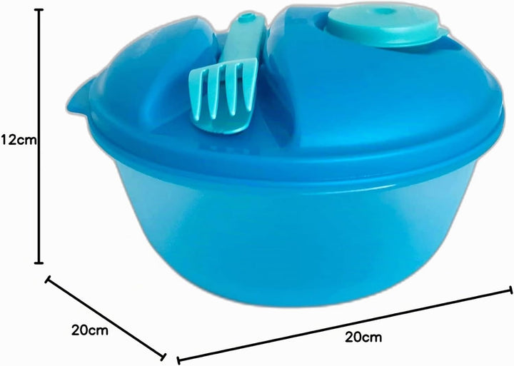 Tupperware to Go Salat&Go 1,5 L blau türkis A157 Salat & Go mit Besteck Picknick und Dressingbecher