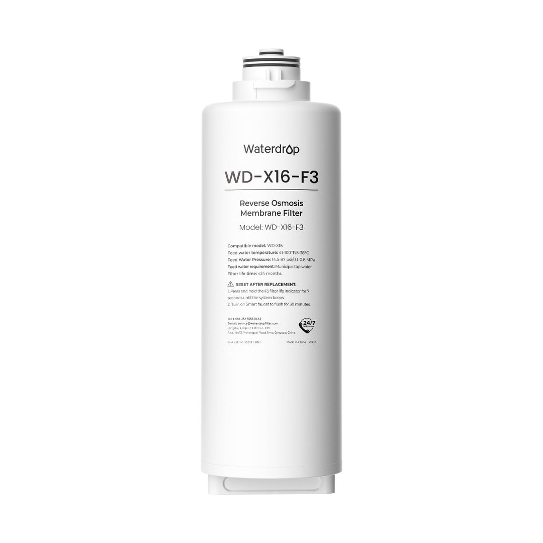 Waterdrop WD-X16-F3 Filter, Ersatz für WD-X16 1600 GPD Umkehrosmose-System, 24 Monate Lebensdauer, r