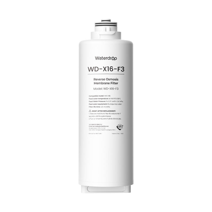 Waterdrop WD-X16-F3 Filter, Ersatz für WD-X16 1600 GPD Umkehrosmose-System, 24 Monate Lebensdauer, r