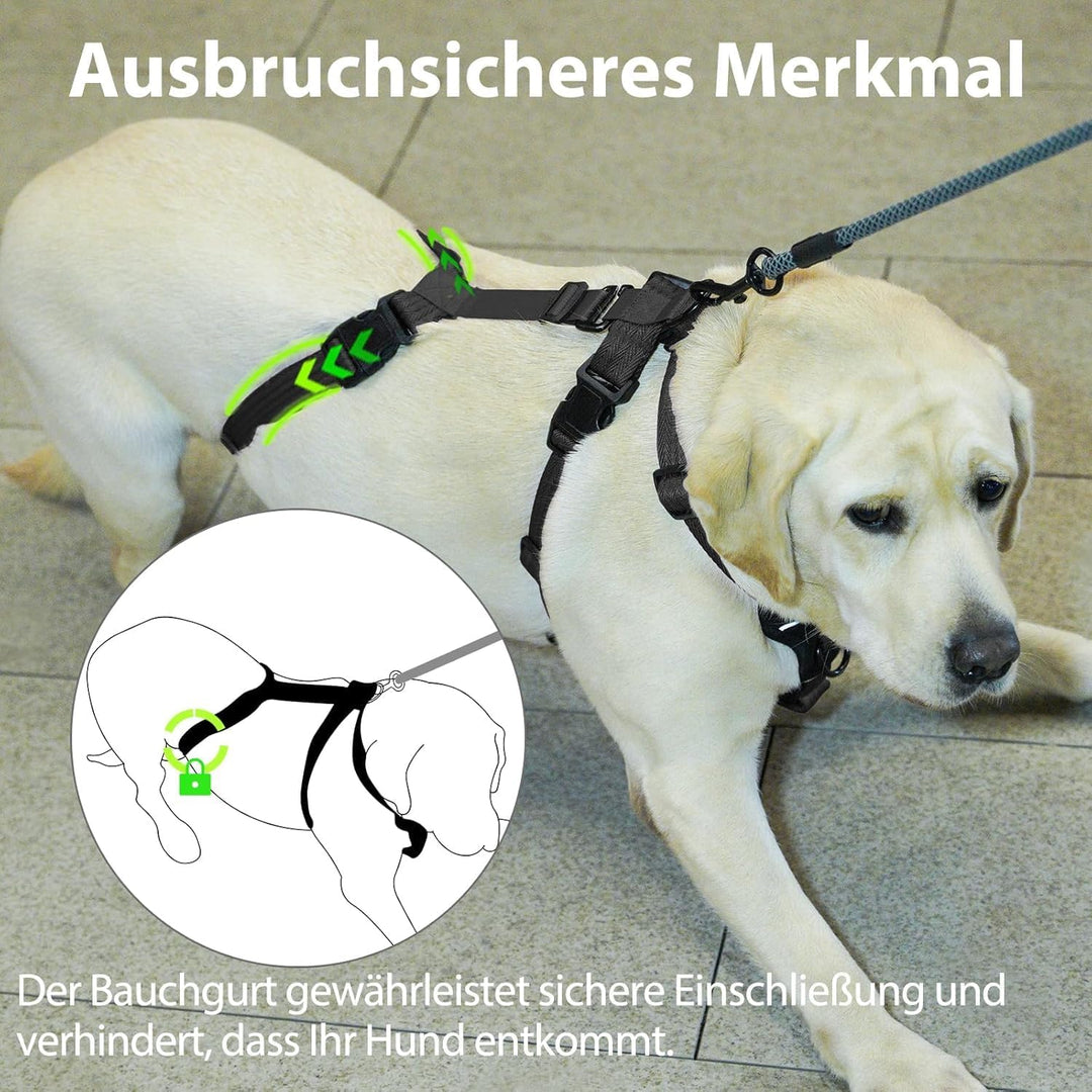 Sicherheitsgeschirr Hund, Anti Zug Hundegeschirr, Panikgeschirr für Hunde, Ausbruchsicheres Geschirr
