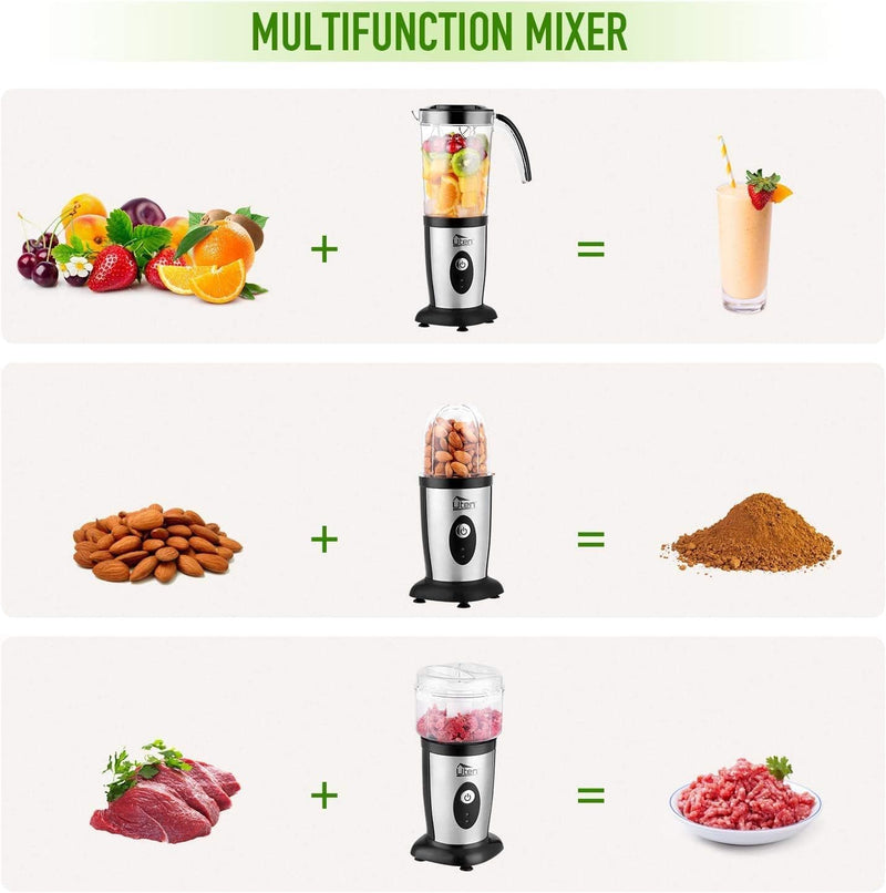 Uten Standmixer Mixer Smoothie Maker Multifunktion Entsafte Fleisch Zerkleinerer Ice Crusher Elektri