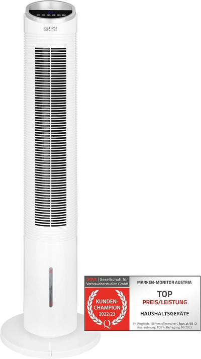 TZS Turmventilator mit Wasserkühlung & Fernbedienung - 102 cm grosser & sehr leiser Luftkühler - 80°