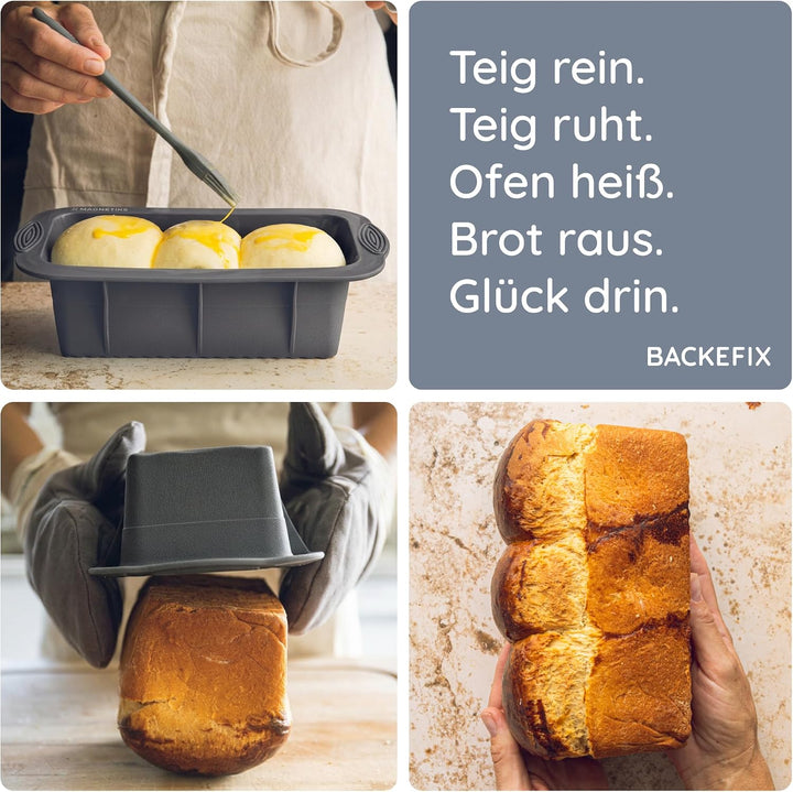 Backefix flexible Silikon Brotbackform 500g, Kastenform klein 21cm, als Kuchenform Kasten, ideal zum