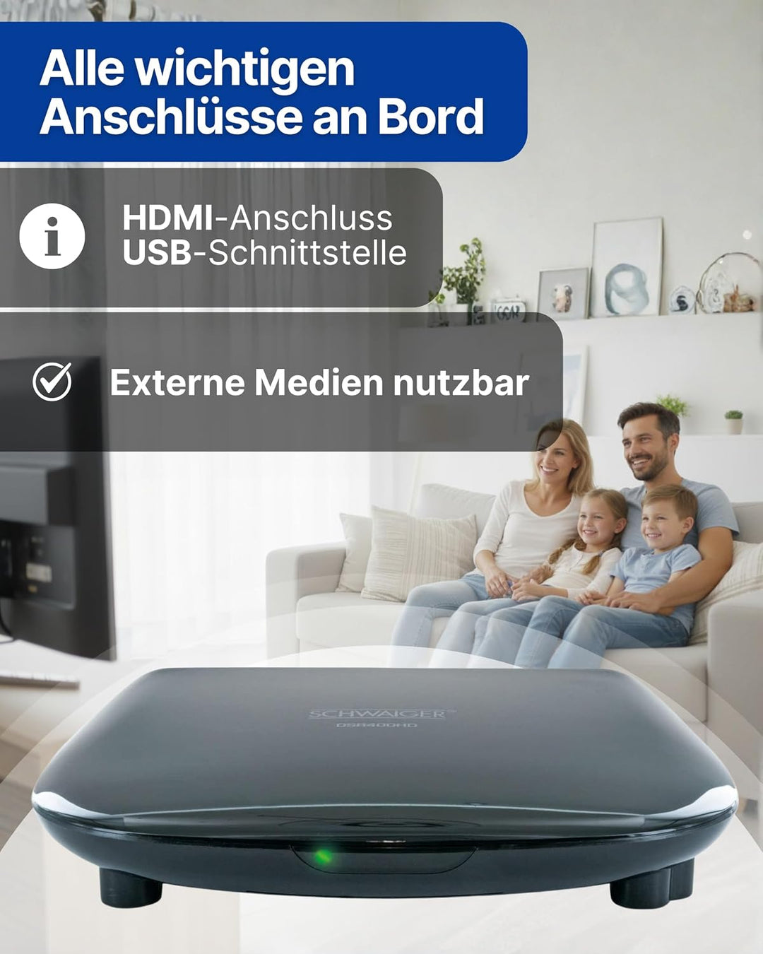 SCHWAIGER DSR400HD HD-SAT-Receiver, Schwarz