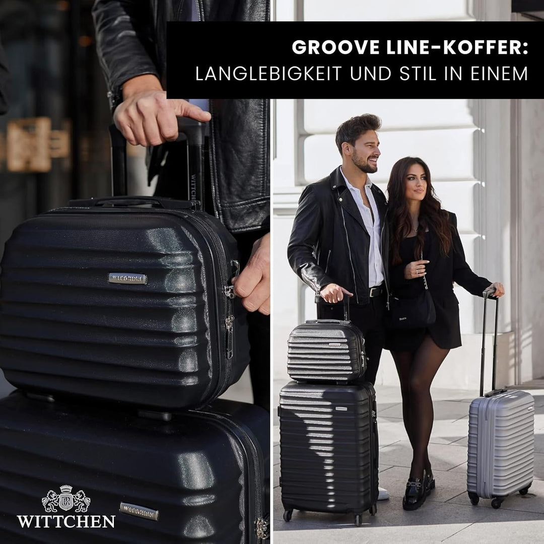 WITTCHEN Reisekoffer Rollkoffer Trolley Grosser Koffer Handgepäck Hartschale aus ABS mit 4 Spinner-R