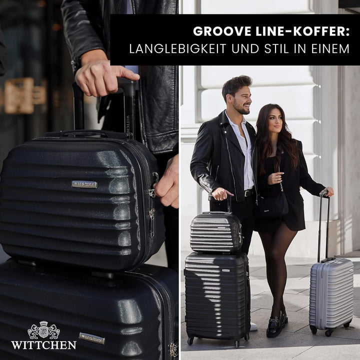 WITTCHEN Reisekoffer Rollkoffer Trolley Grosser Koffer Handgepäck Hartschale aus ABS mit 4 Spinner-R