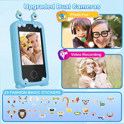 Kinder Handy Spielzeug Kinder 3–12 Jahren, Kid Phone mit MP3-Player, Dual-Kamera, 1080P HD Touchscre