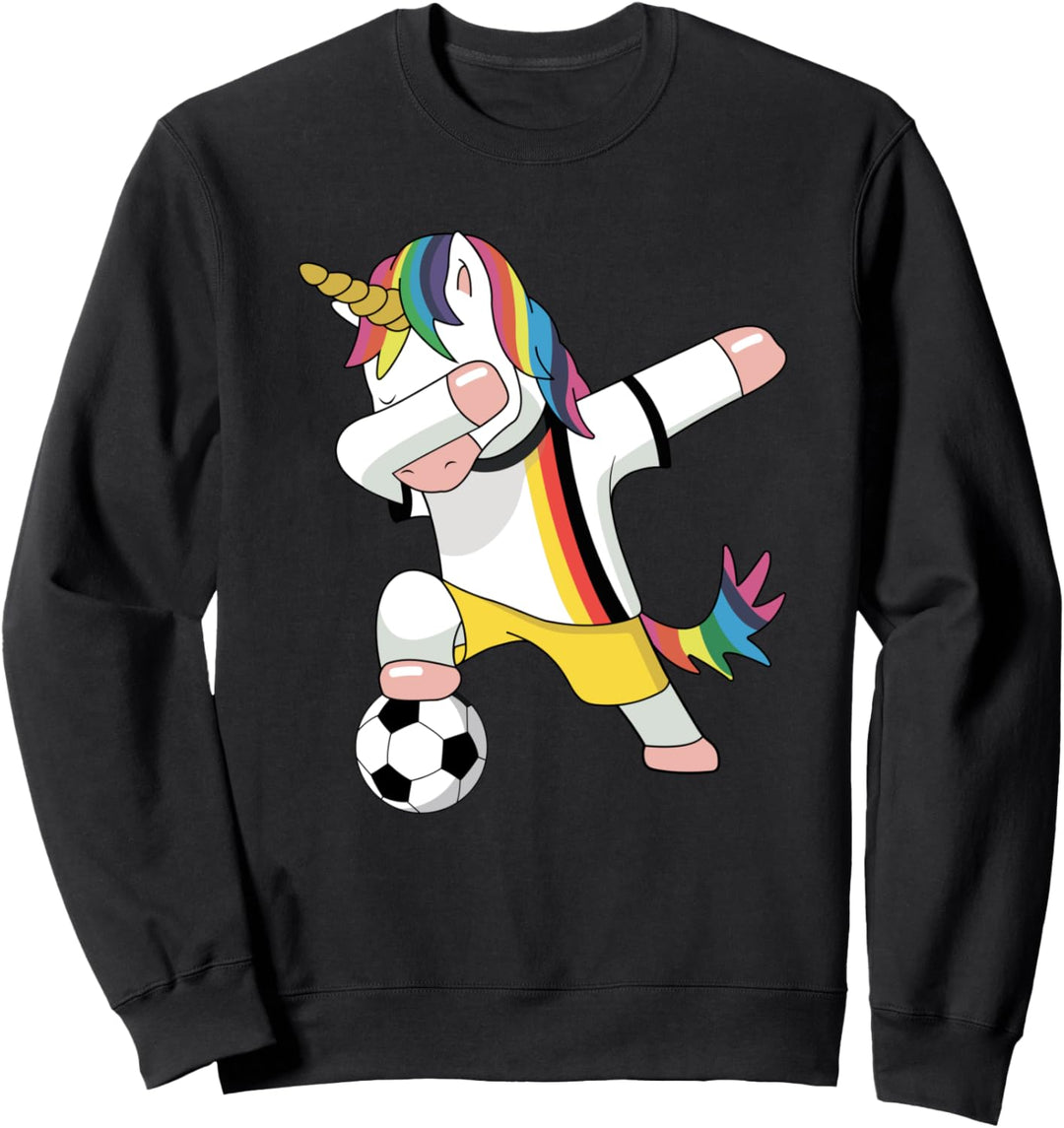 Dabbing Unicorn Soccer Tee Lustiges Einhorn spielt Fussball Sweatshirt