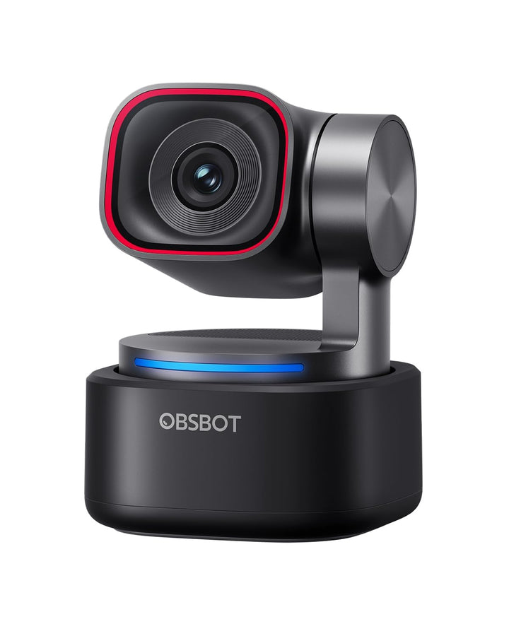 OBSBOT Tiny 3 KI-Webcam 4K mit Spatial Audio, AI Tracking PTZ Kamera, 1/1,28" Sensor, Tri-Mic, Sprac