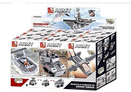SLUBAN M38-B0537 NAVY. 9 INTO 1. 9 DIFFERENT ITEMS IN ONE DISPLAY BOX. COMBINE THE 9 TO MAKE AIRCRAF