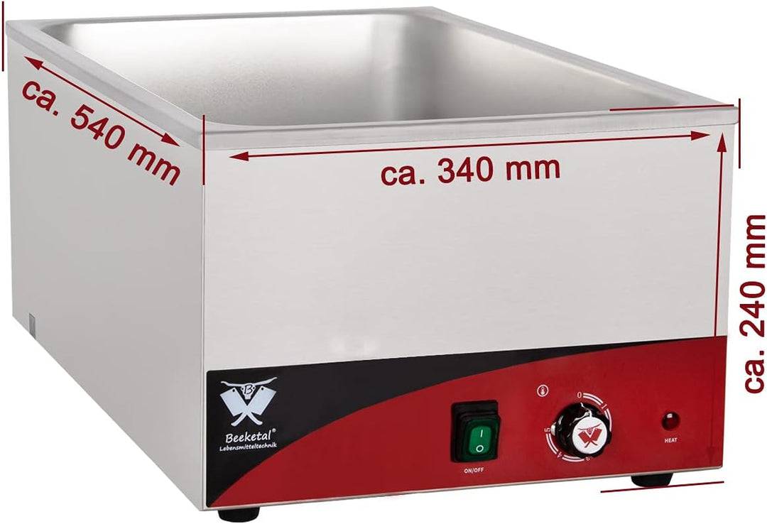 Beeketal 'BBMoA' Gastronorm Bain Marie Profi Gastro Speisewärmer passend für (GN) 1/1 Gastronorm Beh