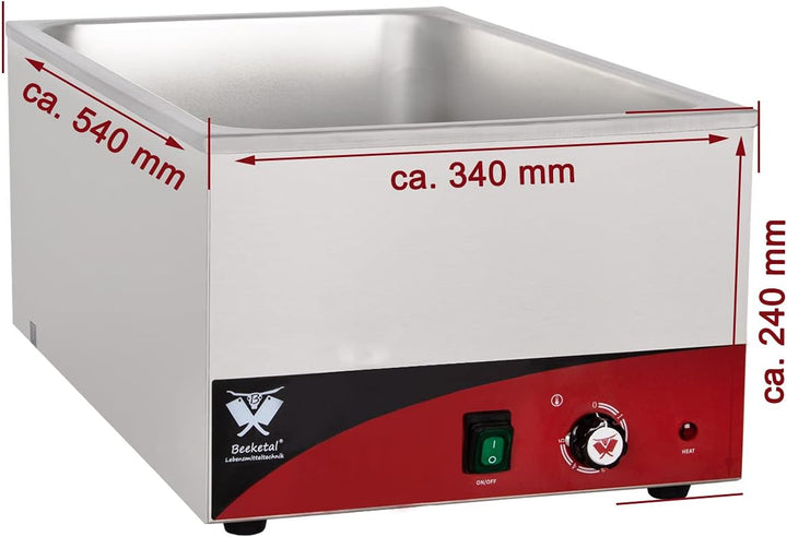 Beeketal 'BBMoA' Gastronorm Bain Marie Profi Gastro Speisewärmer passend für (GN) 1/1 Gastronorm Beh