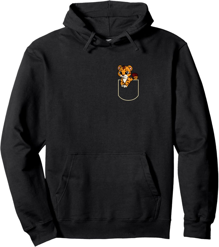 Lustiges Tiger In Der Brusttasche Geschenk Katzen Pocket Pullover Hoodie