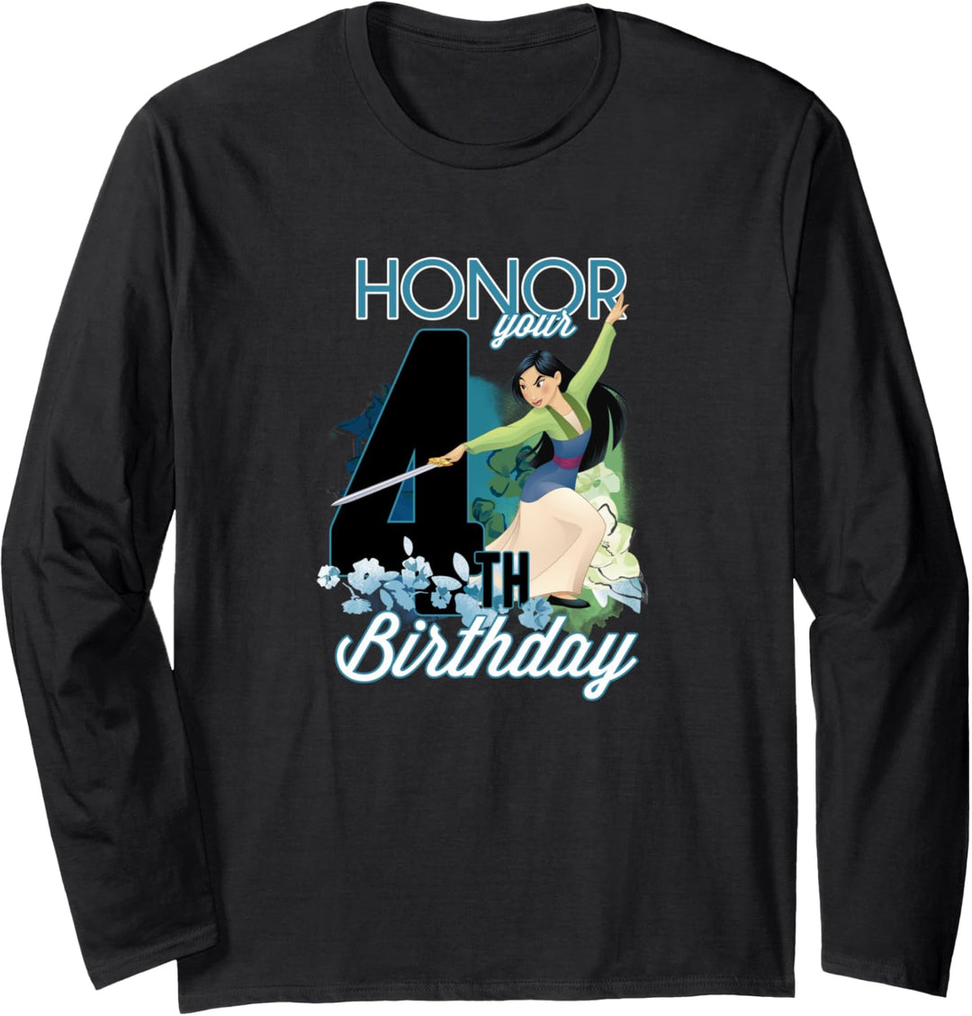Disney Mulan Portrait Honor Your 4th Birthday Langarmshirt