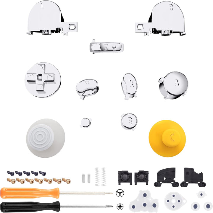 eXtremeRate Ersatz Tasten Set für nintendo Gamecube GCN Controller,DIY Ersatzteile Full Buttons D-Pa