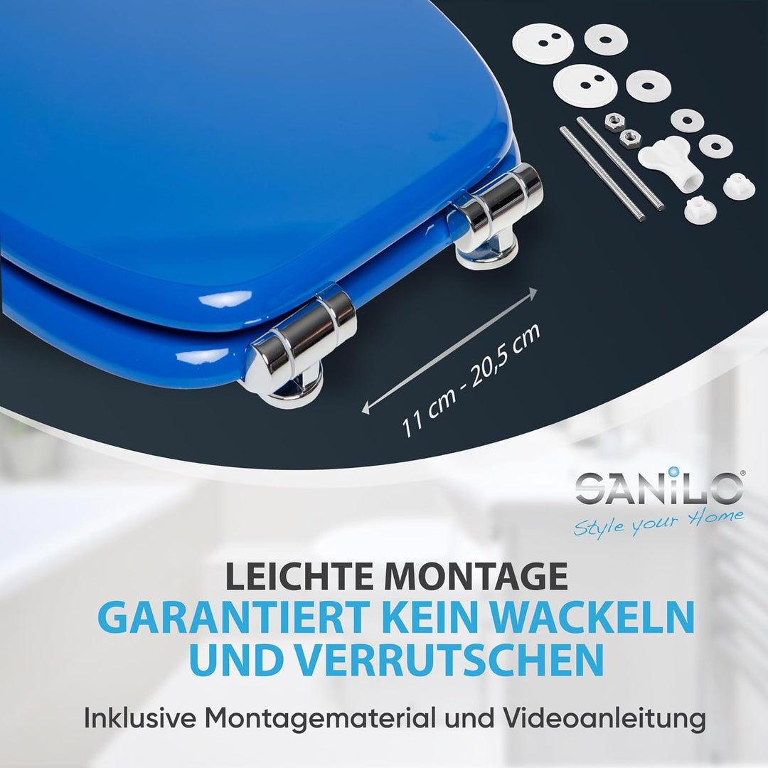 Sanilo WC Sitz mit Absenkautomatik, viele einfarbige Toilettendeckel zur Auswahl, hochwertige und st