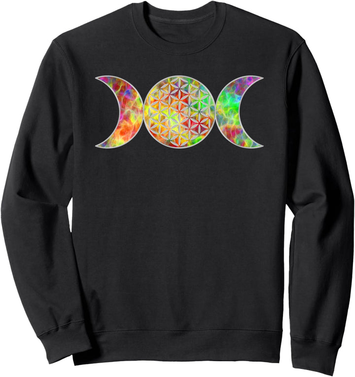 Goddess Triple Moon - Flower Of Life 3 - Fan Fun Sweatshirt