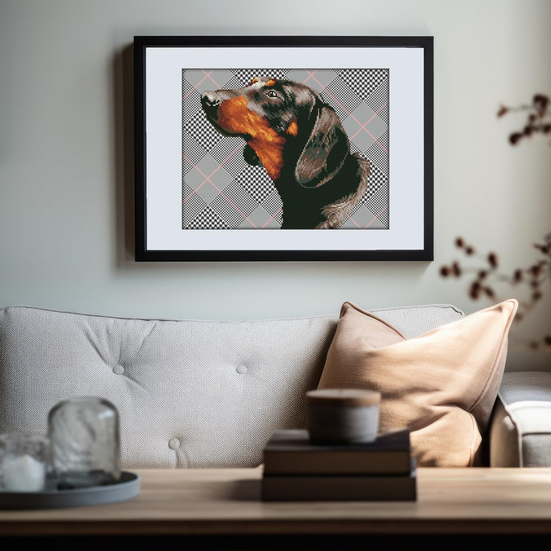 Diamond Dotz DD7-033 Dackel, ca. 47 x 37 cm gross, Diamond Painting, Malen mit Diamanten, funkelndes