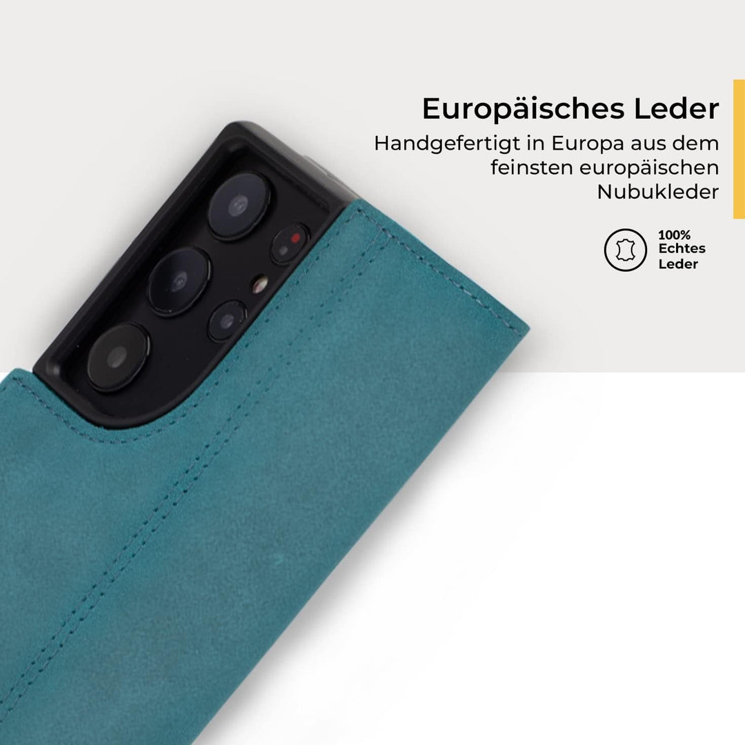 Snakehive Galaxy S23 Ultra Hülle Leder | Stylische Handyhülle mit Kartenhalter & Standfuss | Handyhü