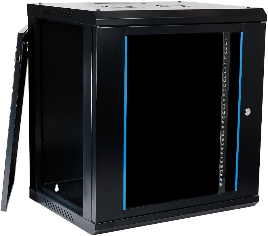 Koscom Connect Netzwerkschrank 12 HE I Serverschrank 19 Zoll I Wandmontage 600 x 450 x 636 mm I voll