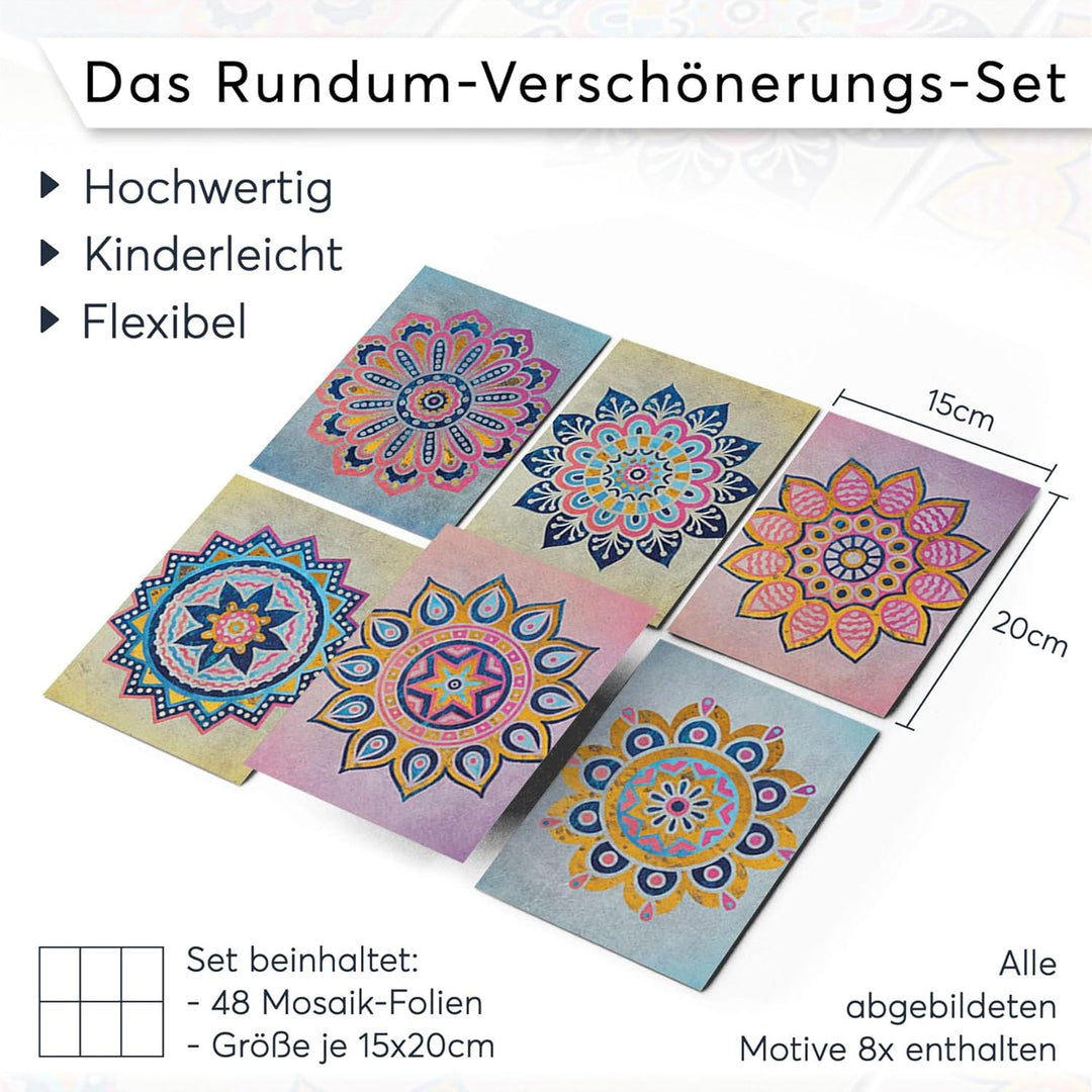CREATISTO Klebefliesen Stickerfliesen Fliesenfolie - Aufkleber Folie für Fliesen I Klebefliesen Deko