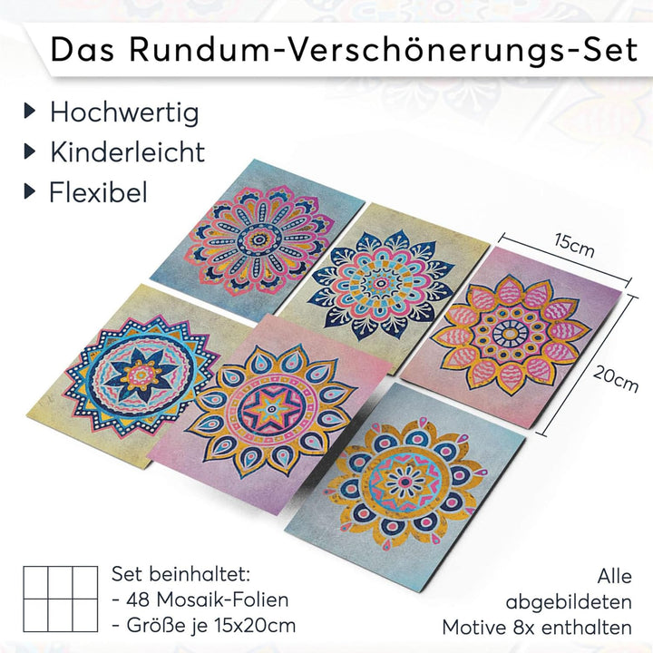 CREATISTO Klebefliesen Stickerfliesen Fliesenfolie - Aufkleber Folie für Fliesen I Klebefliesen Deko