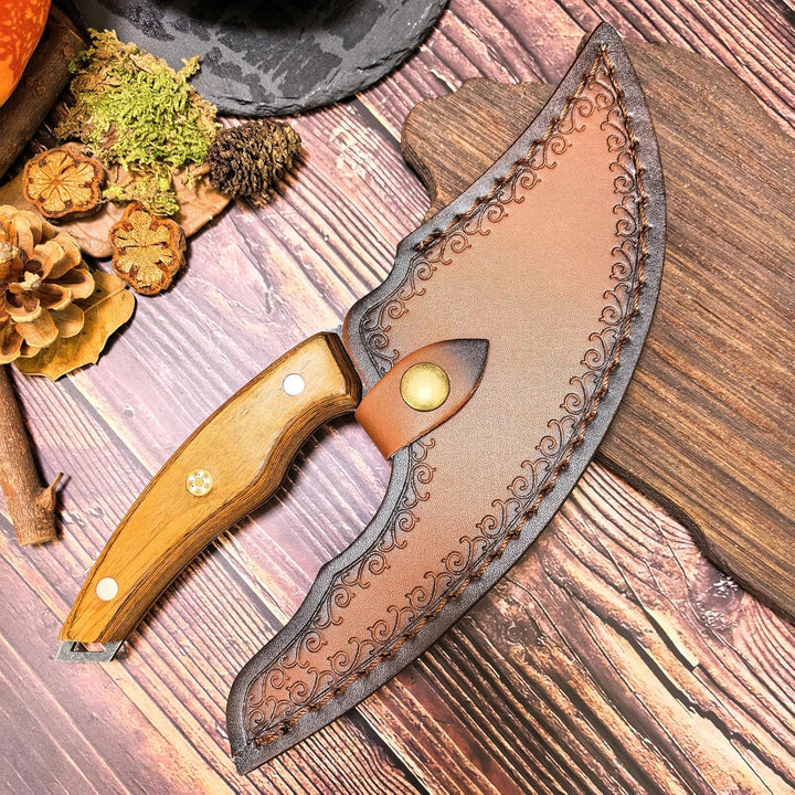 Haus und Outdoor-Kochmesser Ulu Style Chef Messer Hand geschmiedet Küchenmesser Full Tang High Carbo