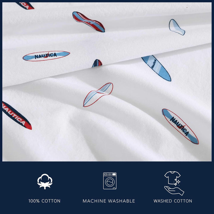 Nautica Bettwäsche-Set aus Baumwollperkal, knackig und kühl, leicht und atmungsaktiv (hohe Surf-Qual