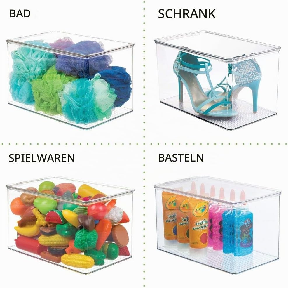 mDesign 2er-Set Aufbewahrungsbox für Bastel- und Nähzubehör – Bastel Organizer aus Kunststoff mit Kl
