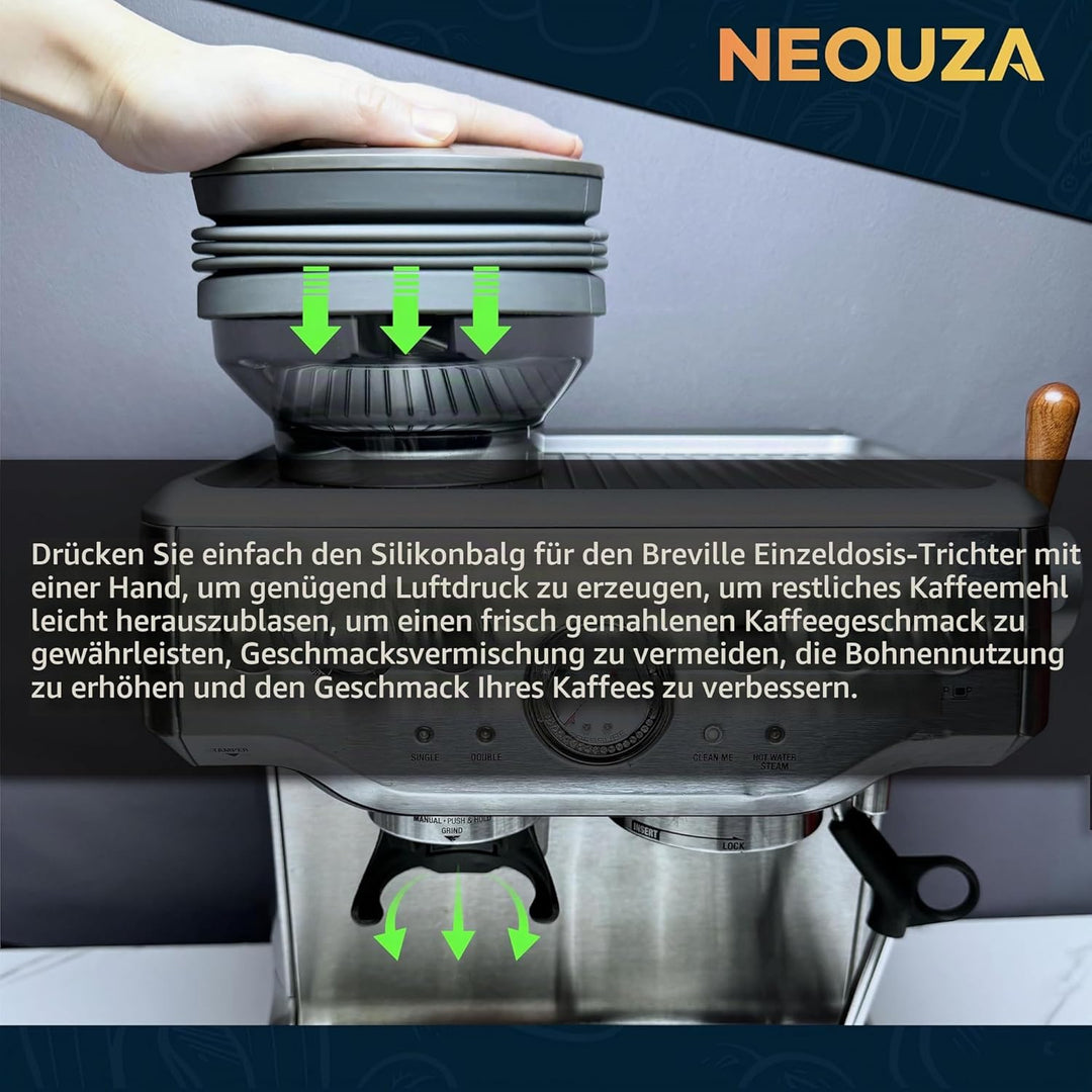 NEOUZA Espresso Silikon Einzeldosis Trichter kompatibel für Breville Sage Barista Express, Blasebalg