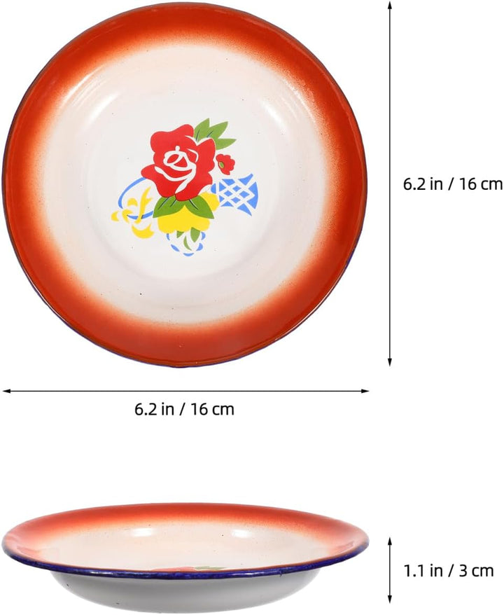 Alipis Vintage Emaille Obstschale Multifunktionale Emaille Geschirr Schale 6.30X6.30X2.36In Emaillie
