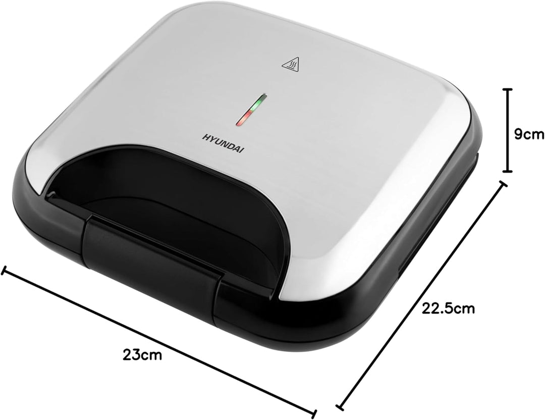HYUNDAI ELECTRONICS SM615 I Sandwichmaker I 750 W | Sandwich-Toaster | 4 Dreiecks-Sandwiches | Kontr