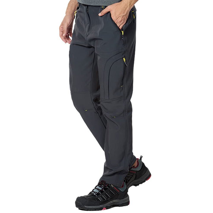CARWORNIC Herren Wanderhose Wasserdicht Skihose Softshellhose Trekkinghose 36W / 32L #2 Grau-blau, 3