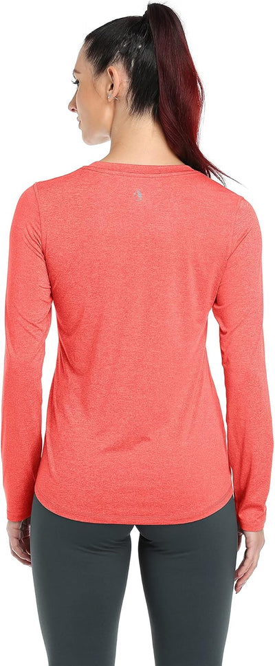 icyzone Damen Sport Shirt Langarm 3er Pack Atmungsaktive Laufshirt Funktionsshirt für Gym Fitness XX