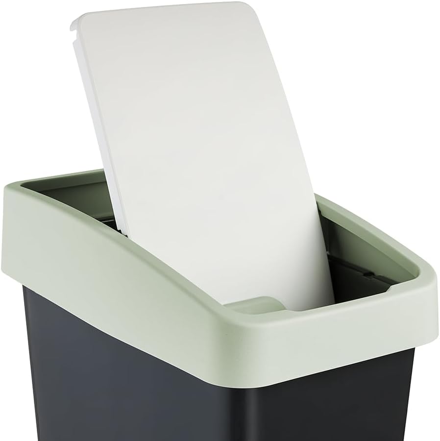 keeeper magne Premium Abfallbehälter mit Flip-Deckel, Soft Touch, 25 l, 39,5 x 24 x 47,5 cm, Grün (S