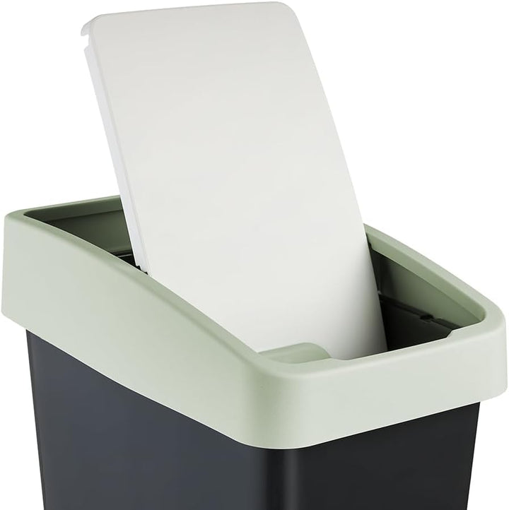 keeeper magne Premium Abfallbehälter mit Flip-Deckel, Soft Touch, 25 l, 39,5 x 24 x 47,5 cm, Grün (S