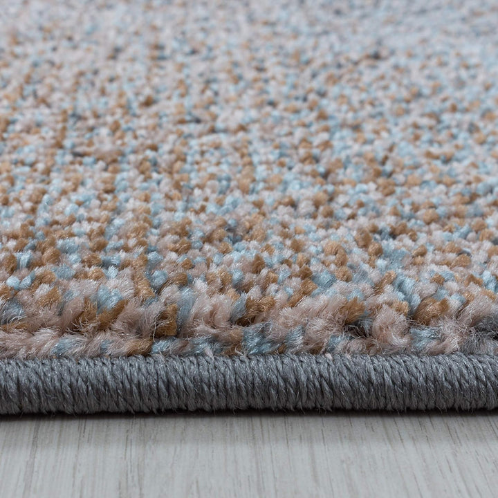 Carpetsale24 Modern Designer Kurzflor Teppich, Abstrakt Meliert Design, Läufer Teppich, Grau - Blau
