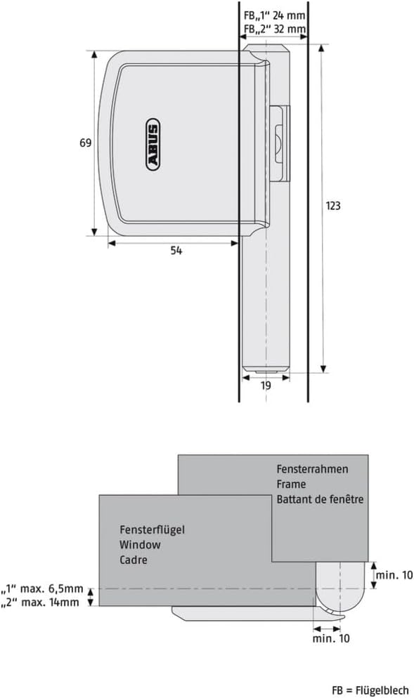 ABUS Scharnierseitensicherung FAS101 - Fenster-Zusatzschloss für die Scharnierseite - ABUS-Sicherhei