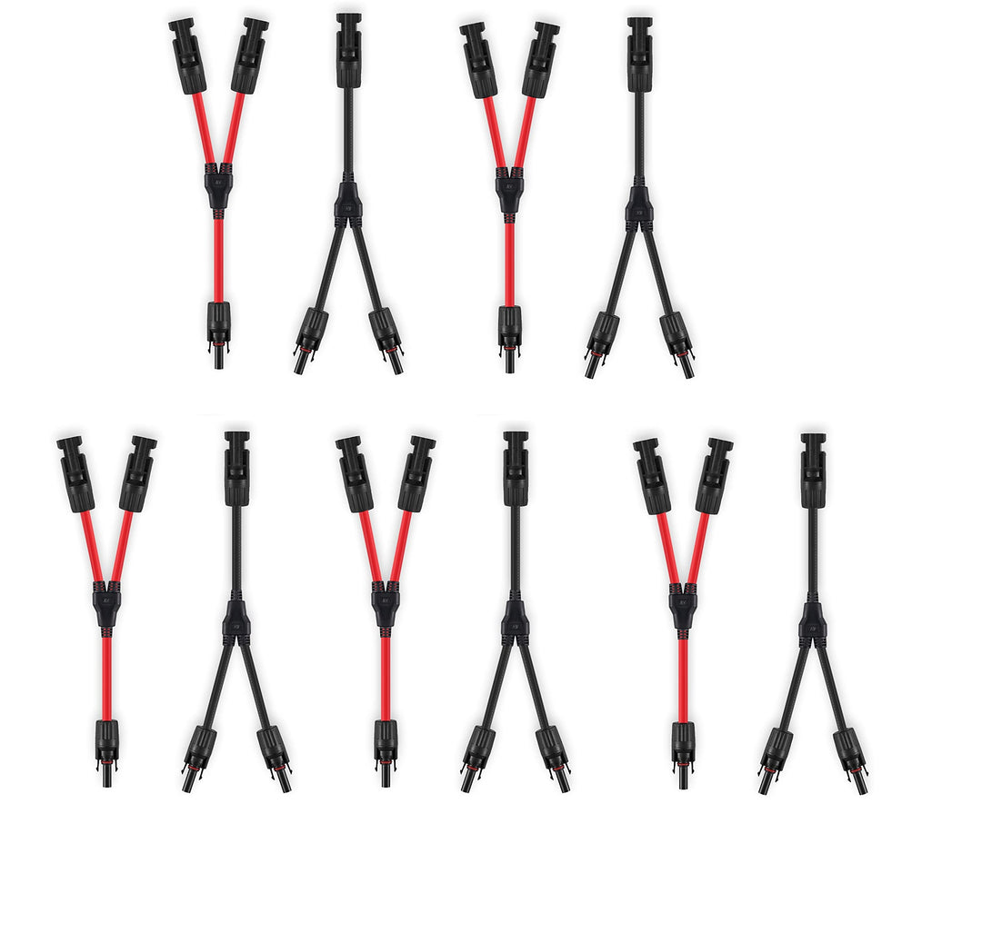 GENORTH Solar kabel 6mm² Y-Stecker Solarstecker Y-Verteiler 5 Paar 10AWG Solarpanel Kabel PV MMF + F