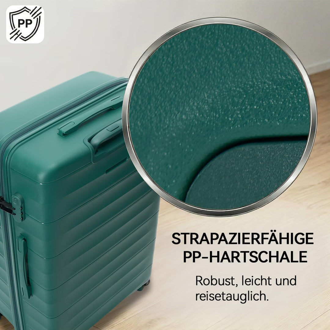 Mariner Koffer Set S+L - Recycelbare PP-Hartschale, vielseitig & robust, leise Doppelrollen, charakt