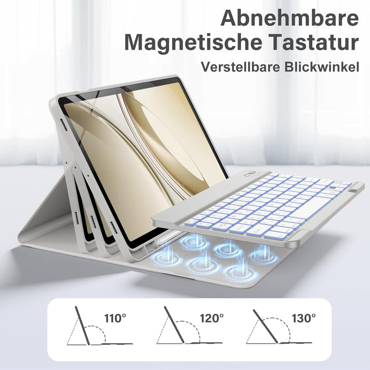 Vobafe Tastatur Hülle für Samsung Galaxy Tab S10 Lite/S10 FE/S9 FE 10.9 Zoll/Tab S9 11 Zoll, 7-Farbe